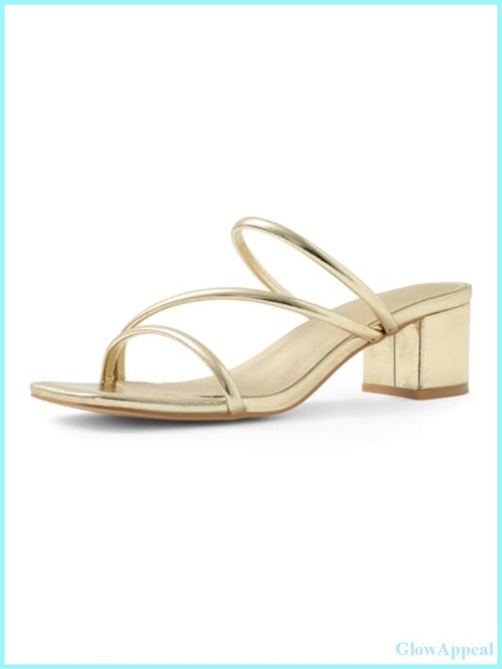Women's Strappy Chunky Block Heel Mules Low Heel Square Toe Leather Sandals
